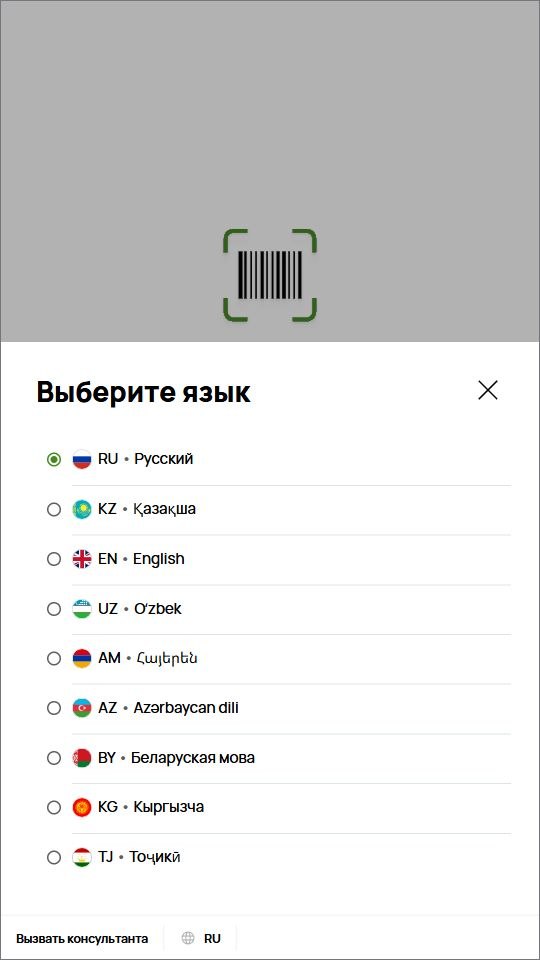  Смена языка в ходе покупки